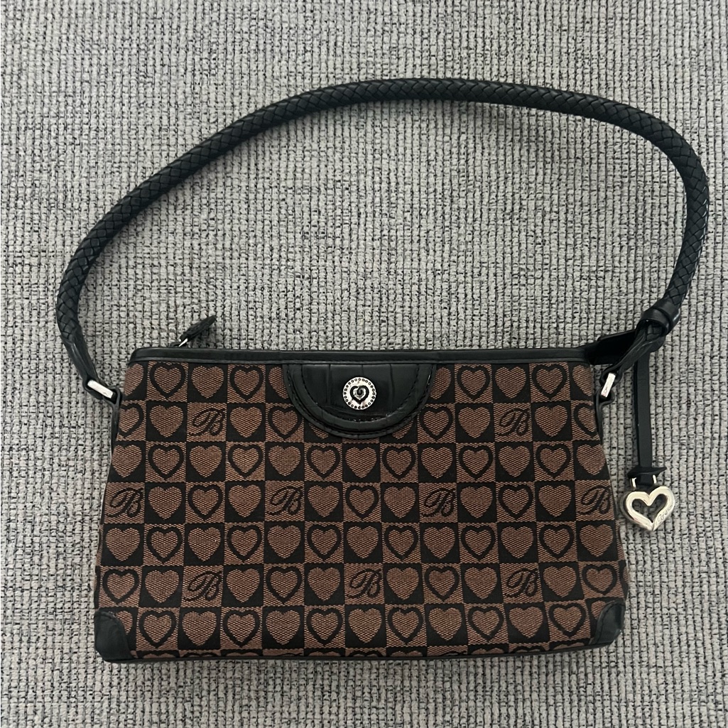 Brighton Jacquard Heart Leather Mini Shoulder Bag